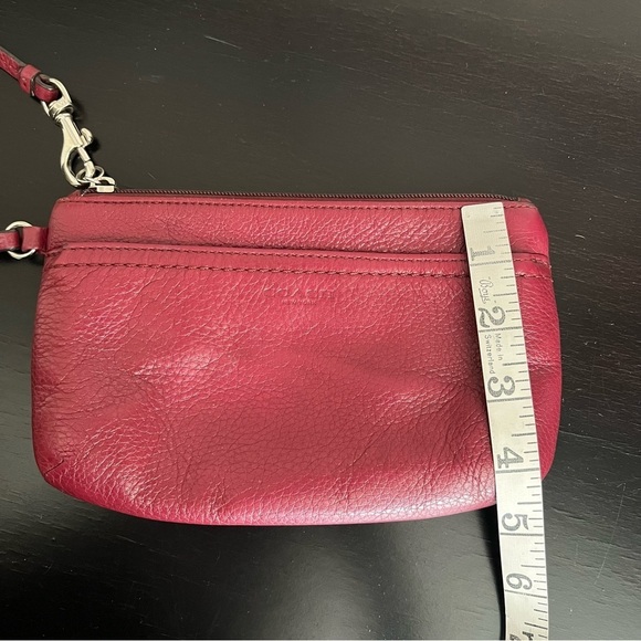 Coach Leather wristlet, dark red 8”x4.5” - Picture 5 of 14